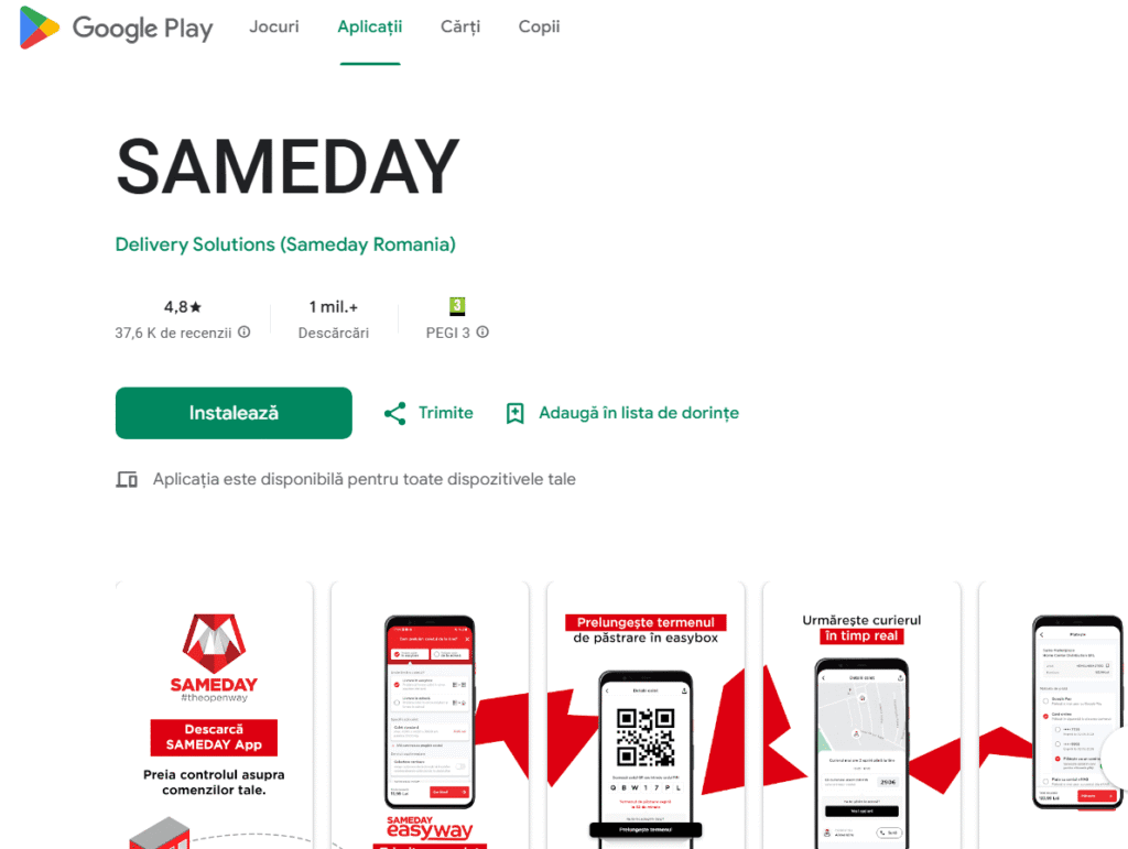 Descarcă aplicația SAMY din Google Play sau App Store.