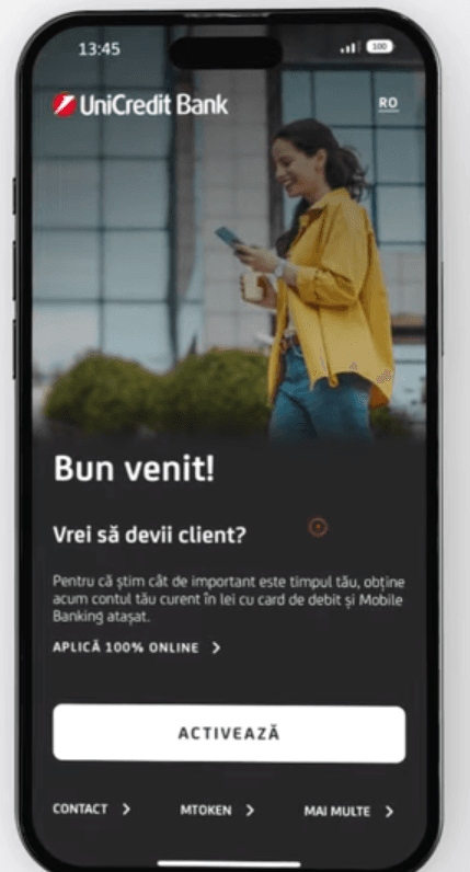 Activeaza aplicația UniCredit Online