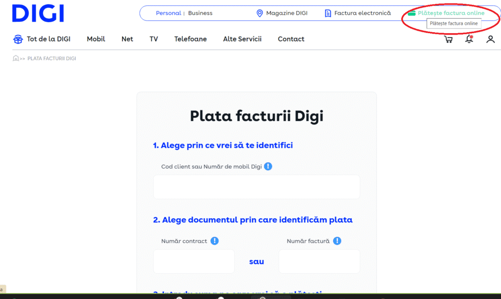 Contact Digi numar telefon - Plata factura Digi fără cont