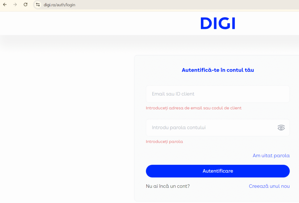 Plata factura Digi din cont Digi